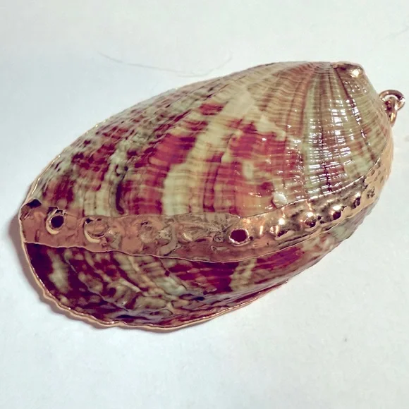 Vintage Abalone Shell Pendant With Gold Overlay EUC - Picture 3 of 8